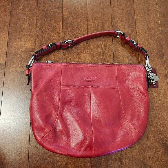 Coach red leather scout hobo bag vintage - Picture 1 of 15